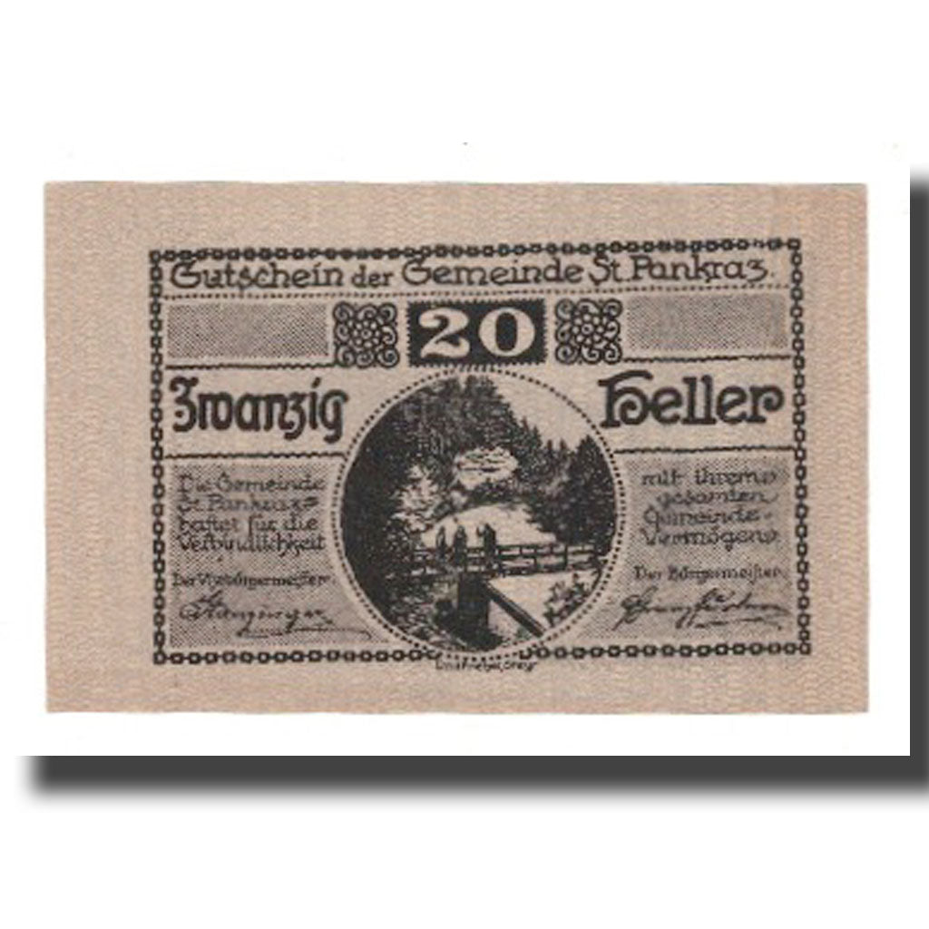Banknot, Austria, St. Pankraz O.Ö. Gemeinde, 20 Heller, paysage 1, 1920