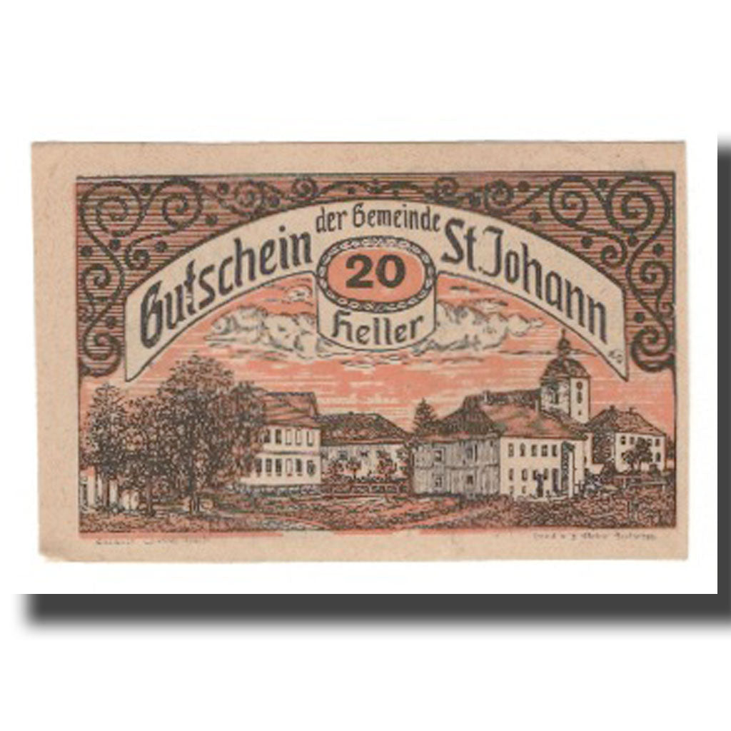 Geldschein, Österreich, St. Johann in Engstetten N.Ö. Gemeinde, 20 Heller