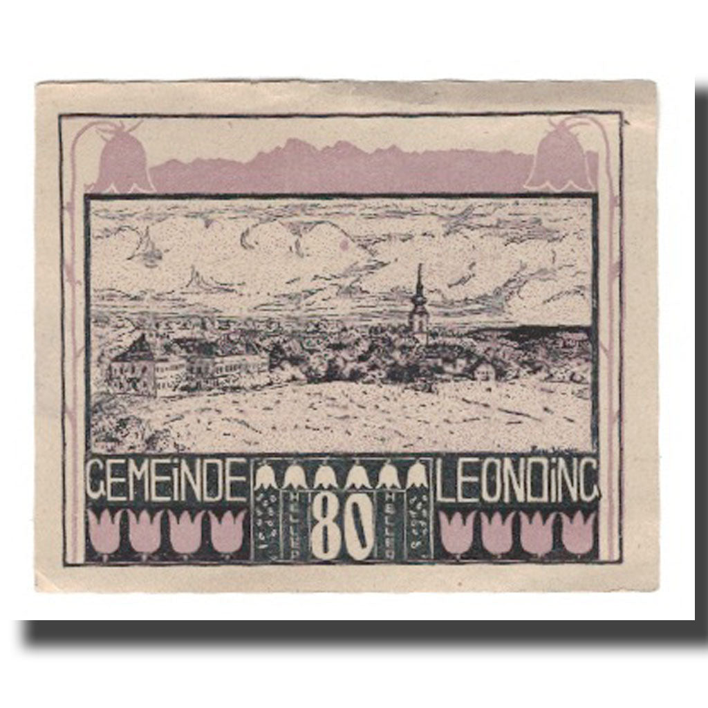 Banknot, Austria, Leonding O.Ö. Gemeinde, 80 Heller, Texte, Undated, AU(50-53)