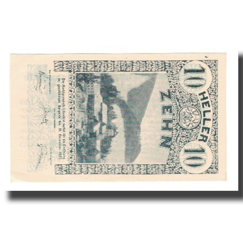 Geldschein, Österreich, Lilienfeld N.Ö. Marktgemeinde, 10 Heller, texte 1