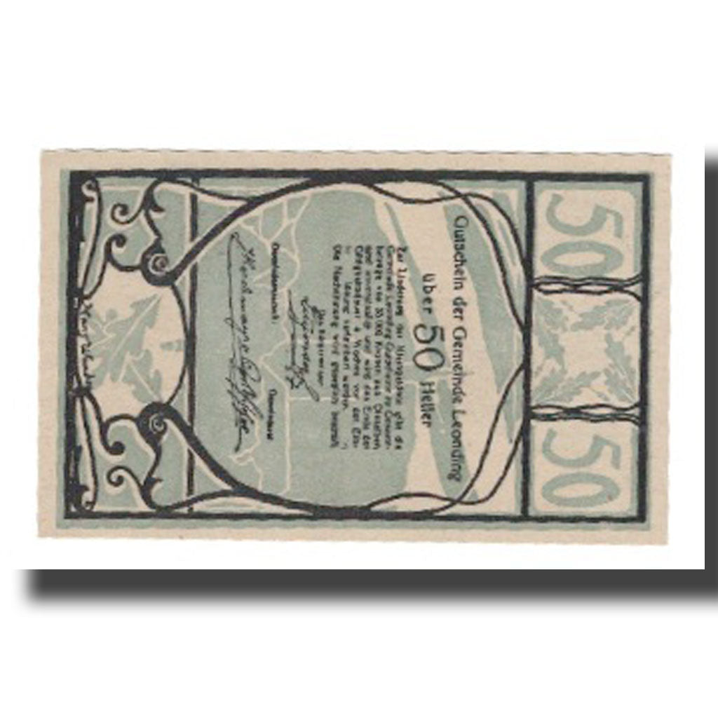 Banknot, Austria, Leonding O.Ö. Gemeinde, 50 Heller, Texte, Undated, AU(55-58)