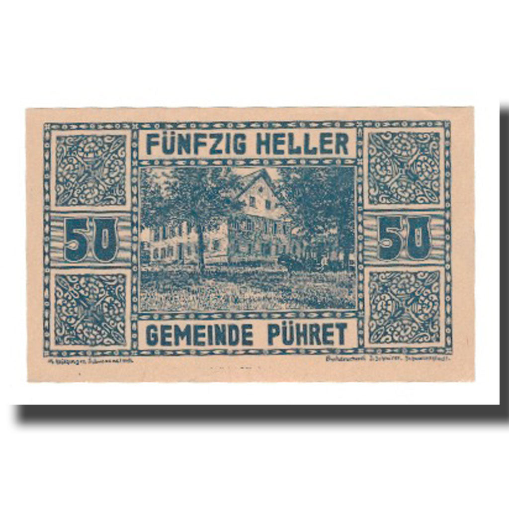 Banknot, Austria, Pühret O.Ö. Gemeinde, 50 Heller, texte 1, Undated