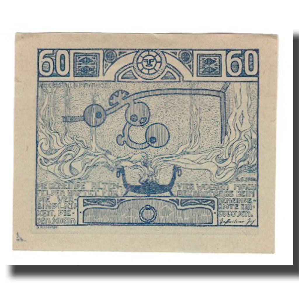 Banknote, Austria, Altenfelden O.Ö. Gemeinde, 60 Heller, Maison, 1920