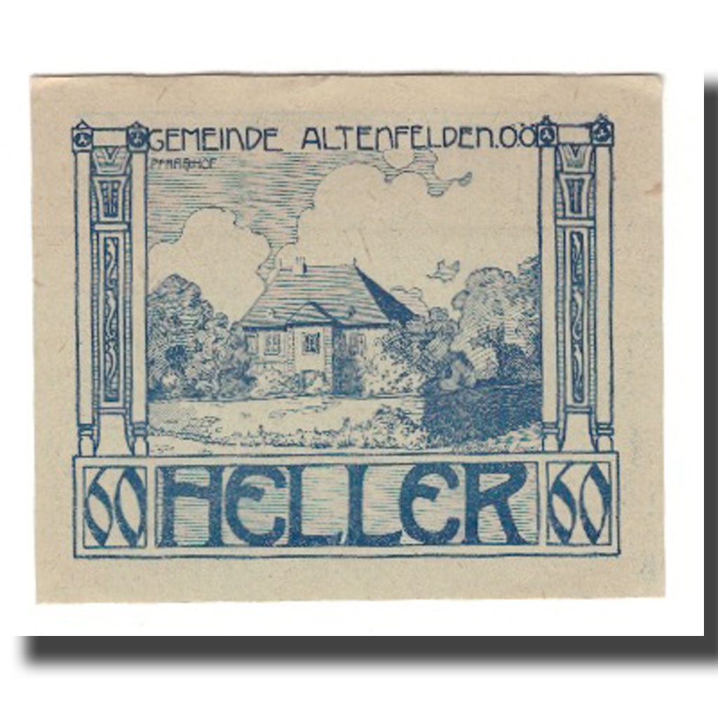 Banknote, Austria, Altenfelden O.Ö. Gemeinde, 60 Heller, Maison, 1920