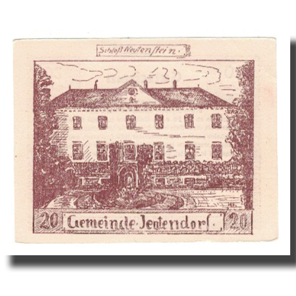 Banknot, Austria, Jeutendorf N.Ö. Gemeinde, 20 Heller, texte 1, 1920