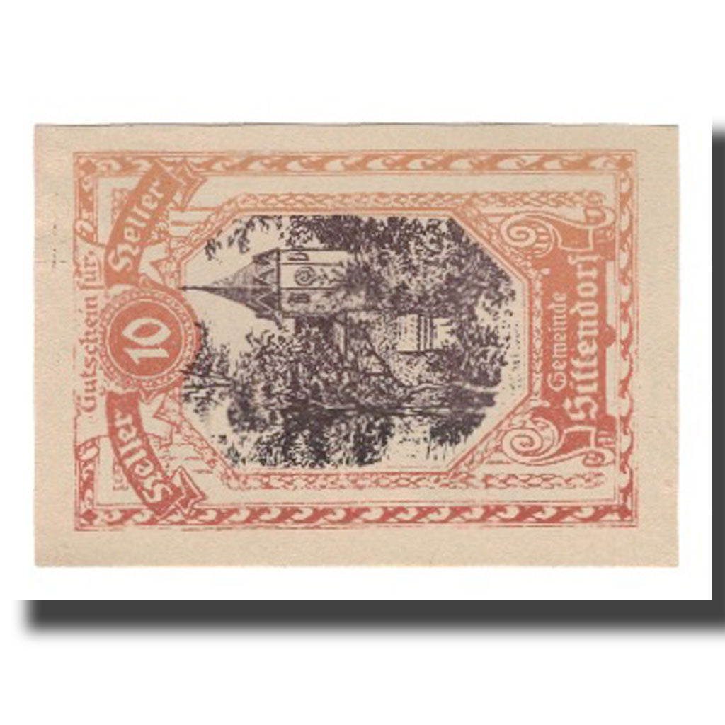 Geldschein, Österreich, Sittendorf N.Ö. Gemeinde, 10 Heller, Texte, VZ