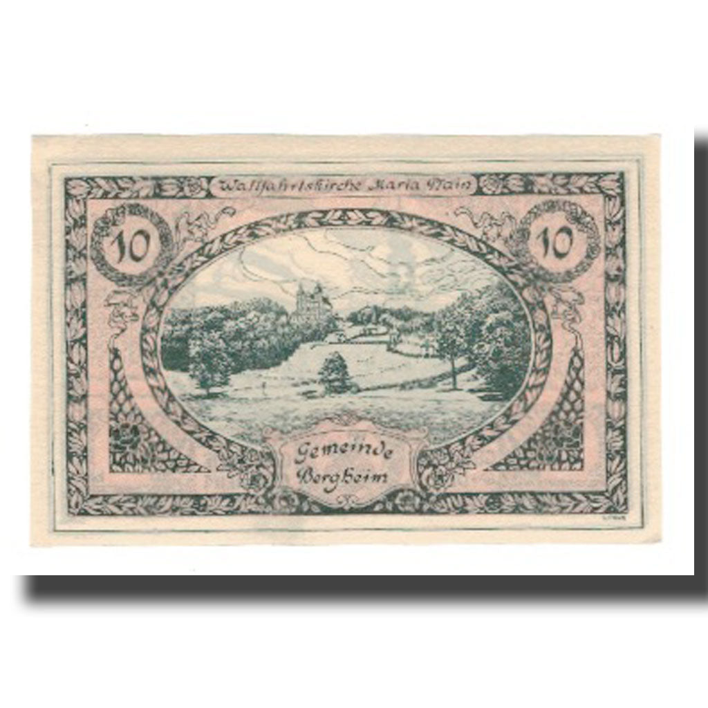 Geldschein, Österreich, Bergheim Sbg. Gemeinde, 10 Heller, paysage, 1920