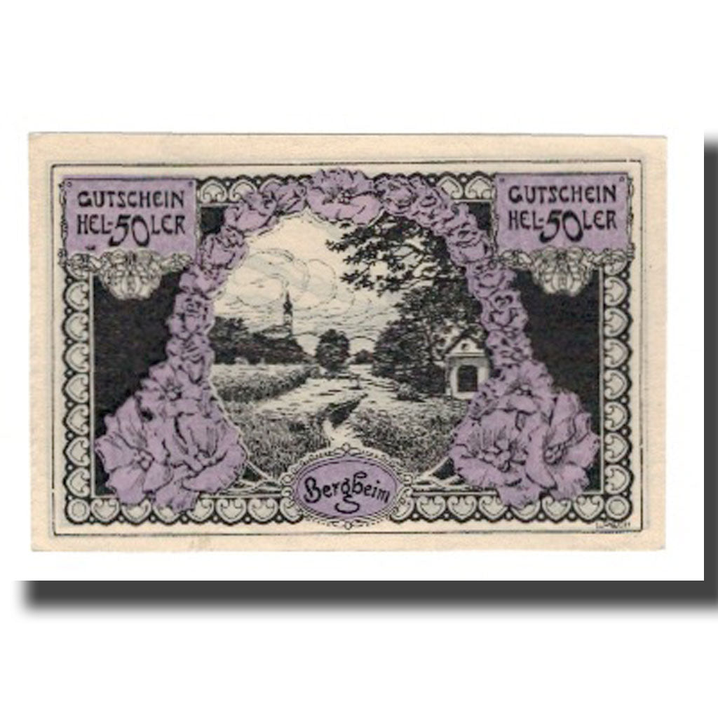 Banknot, Austria, Bergheim Sbg. Gemeinde, 50 Heller, paysage 4, 1920