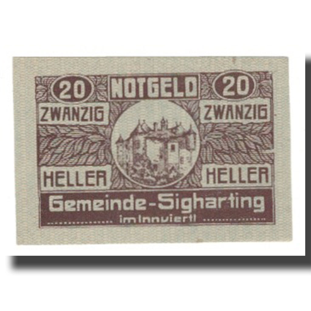 Geldschein, Österreich, Sigharting im Innviertel O.Ö. Gemeinde, 20 Heller