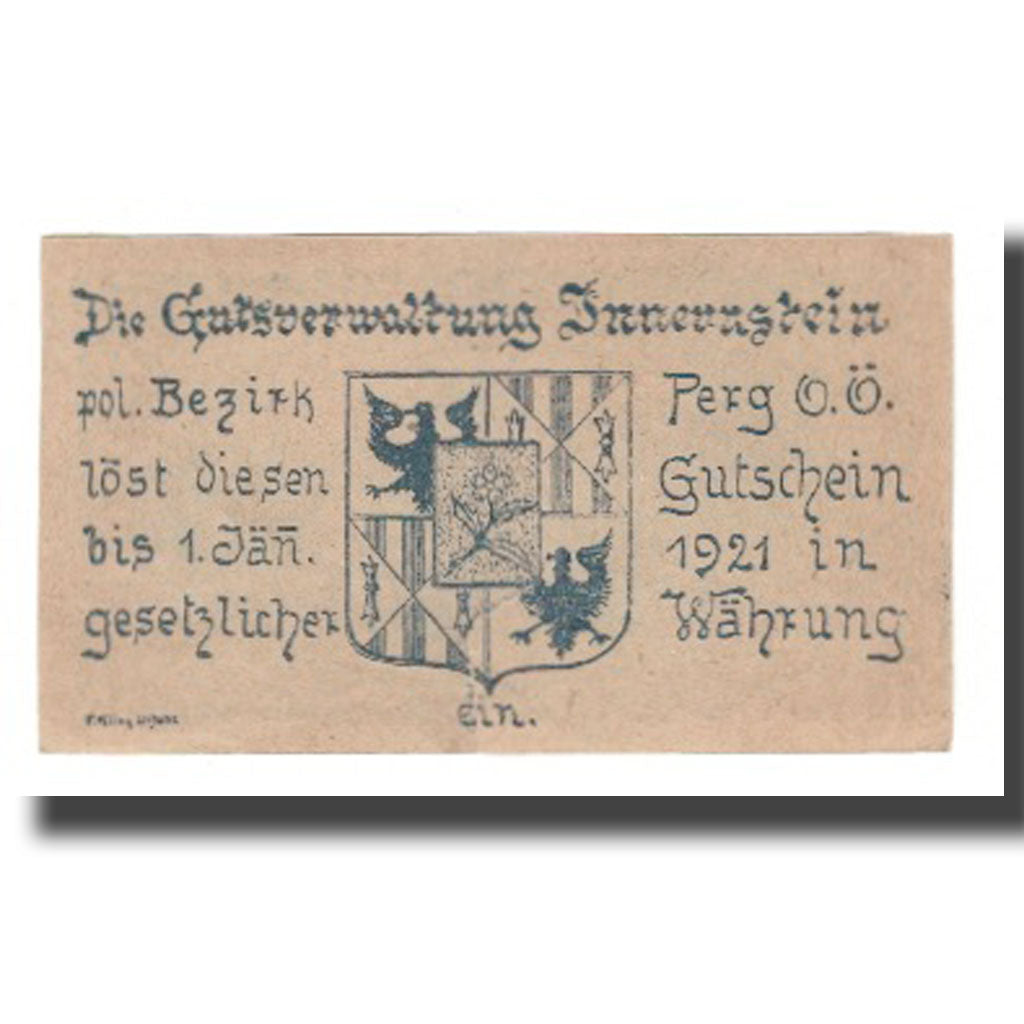 Geldschein, Österreich, Innernstein Prv. Gutsverwaltung Innernstein, 50 Heller