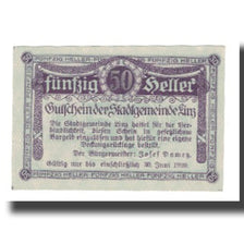 Banconote, Austria, Linz O.Ö. Stadtgemeinde, 50 Heller, Texte 2, 1920