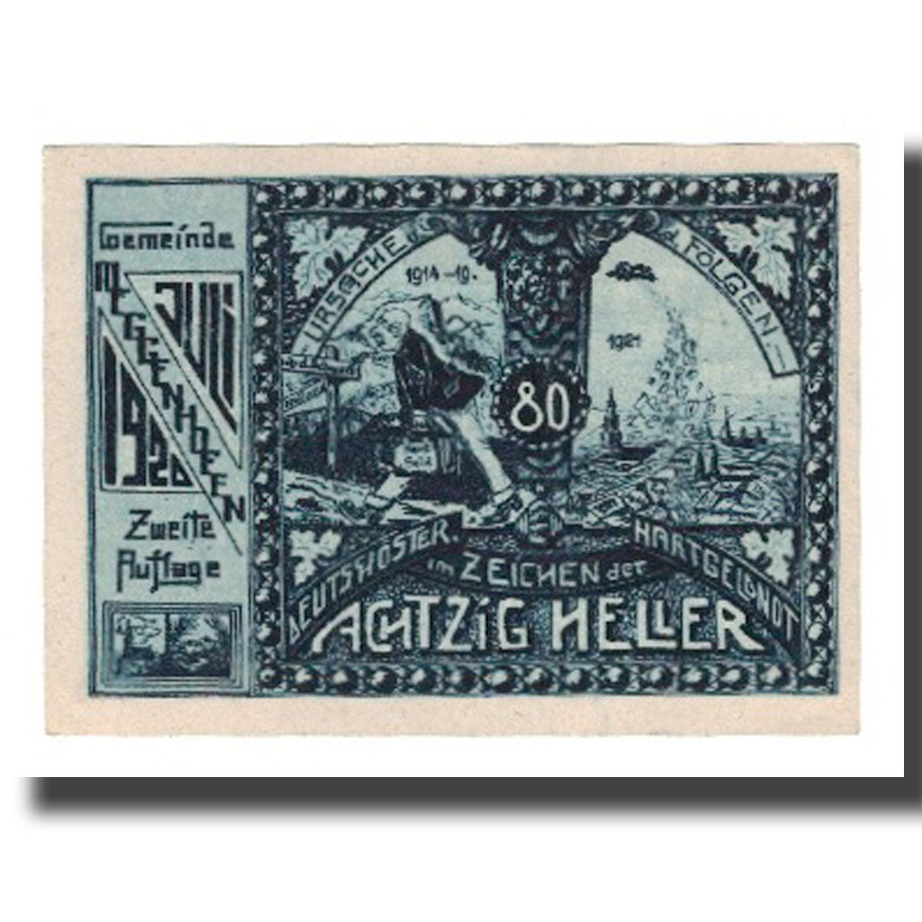Geldschein, Österreich, Meggenhofen O.Ö. Gemeinde, 80 Heller, personnage 2