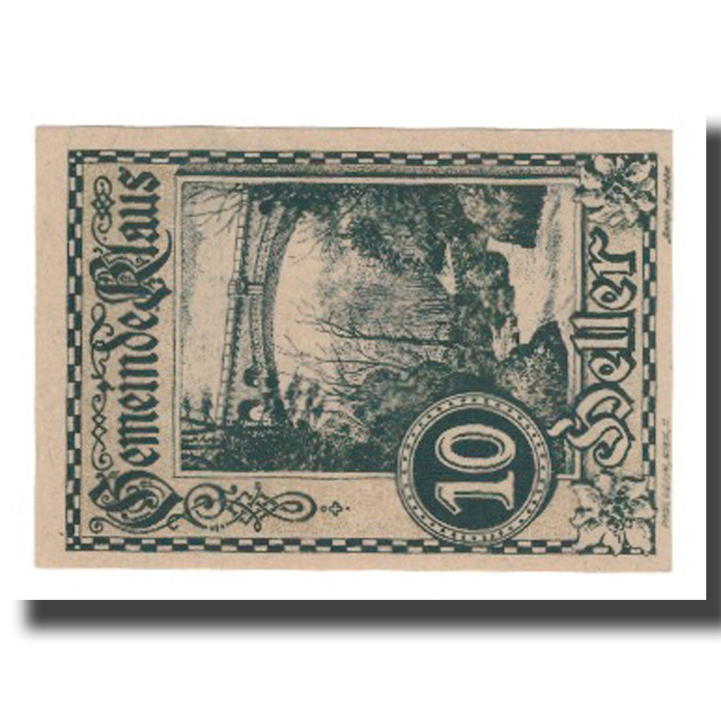 Geldschein, Österreich, Klaus O.Ö. Gemeinde, 10 Heller, Texte, 1920