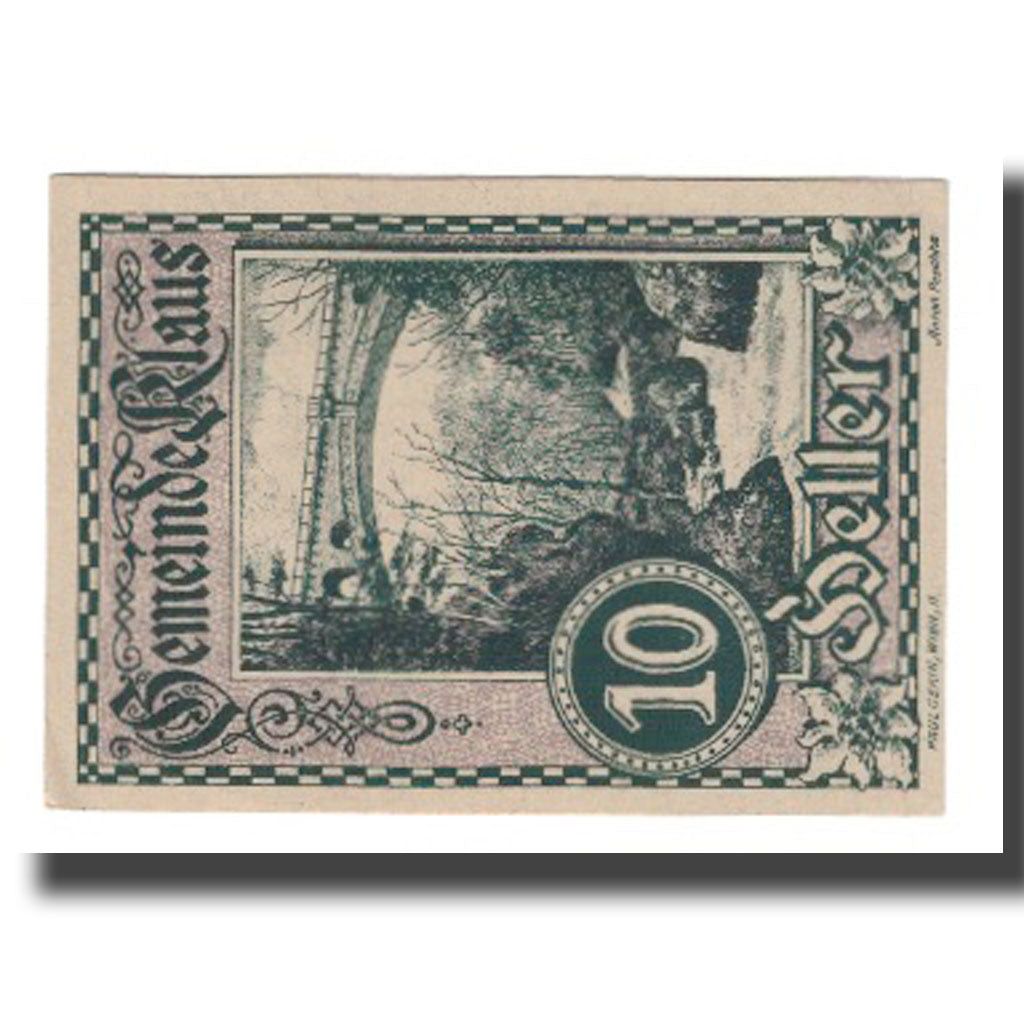 Geldschein, Österreich, Klaus O.Ö. Gemeinde, 10 Heller, texte 1, 1920