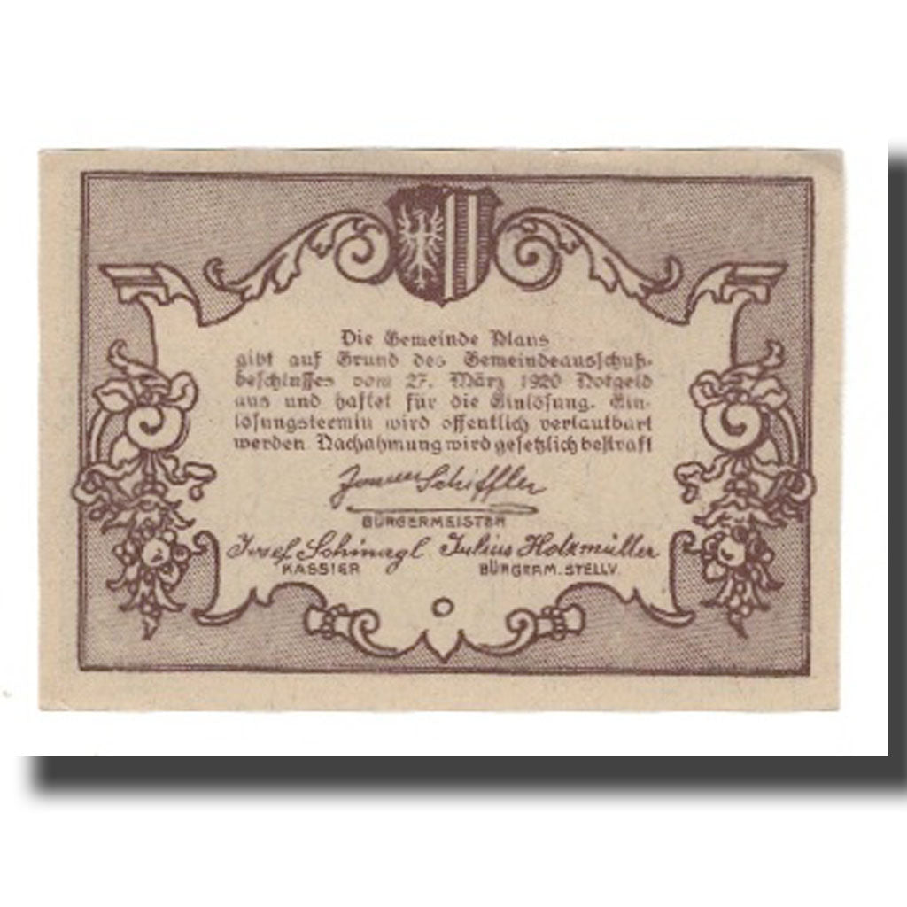 Banconote, Austria, Klaus O.Ö. Gemeinde, 20 Heller, Texte 2, 1920, 1920-03-27