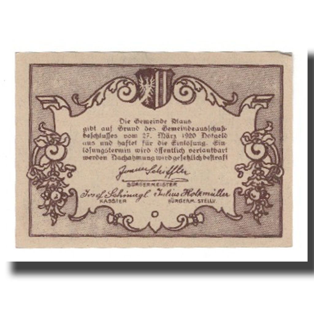 Geldschein, Österreich, Klaus O.Ö. Gemeinde, 20 Heller, Texte 4, 1920