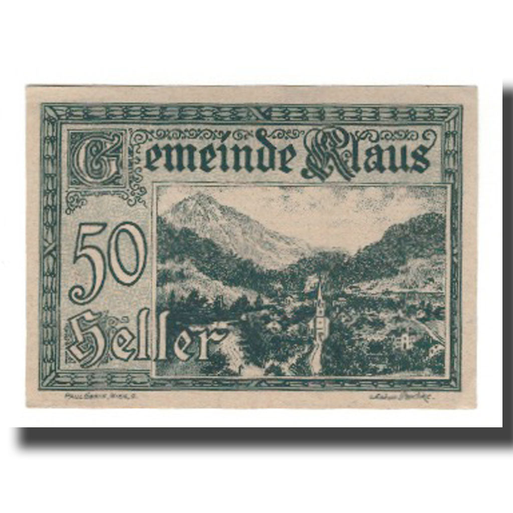 Banknot, Austria, Klaus O.Ö. Gemeinde, 50 Heller, Texte 7, 1920, 1920-03-27