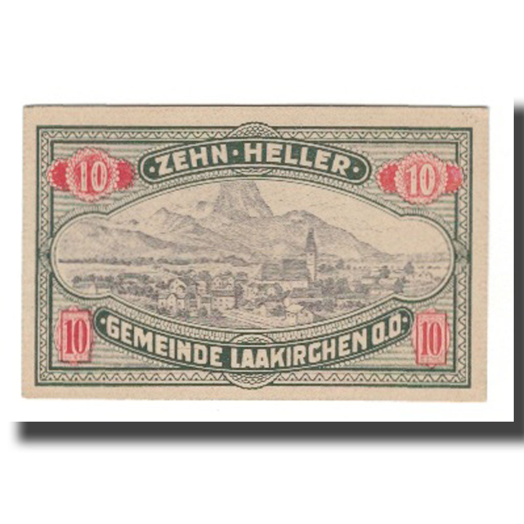 Geldschein, Österreich, Laakirchen O.Ö. Gemeinde, 10 Heller, paysage, 1920