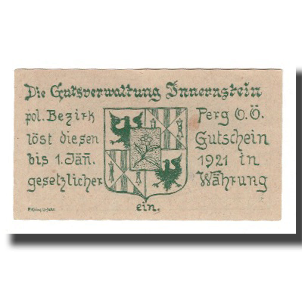Geldschein, Österreich, Innernstein Prv. Gutsverwaltung Innernstein, 10 Heller