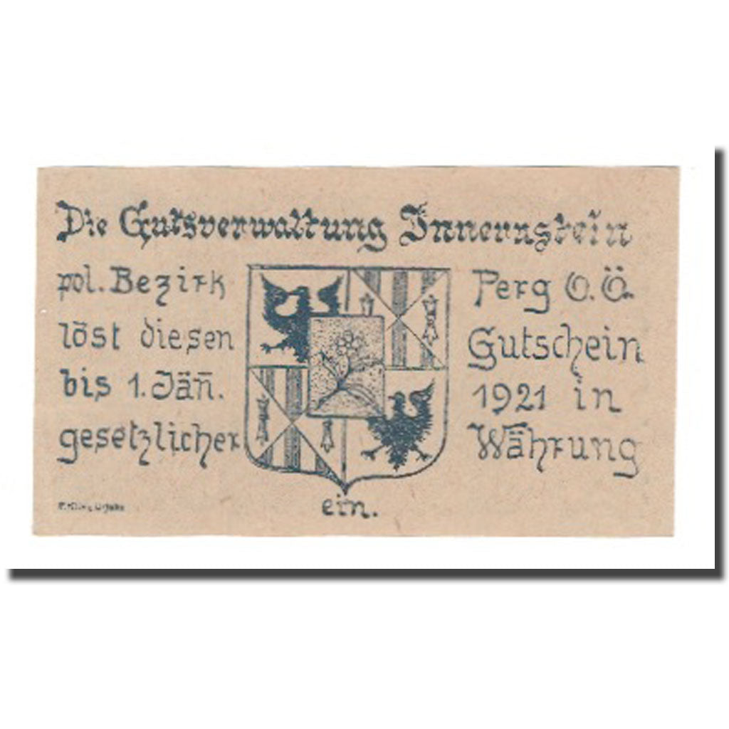 Geldschein, Österreich, Innernstein Prv. Gutsverwaltung Innernstein, 50 Heller