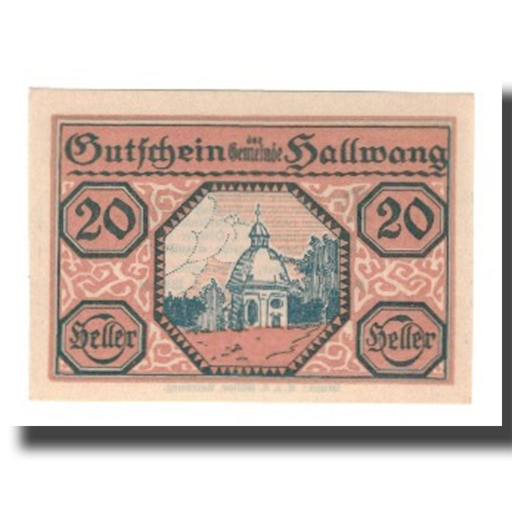 Banknot, Austria, Hallwang Sbg. Gemeinde, 20 Heller, texte 1, 1920, 1920-10-01