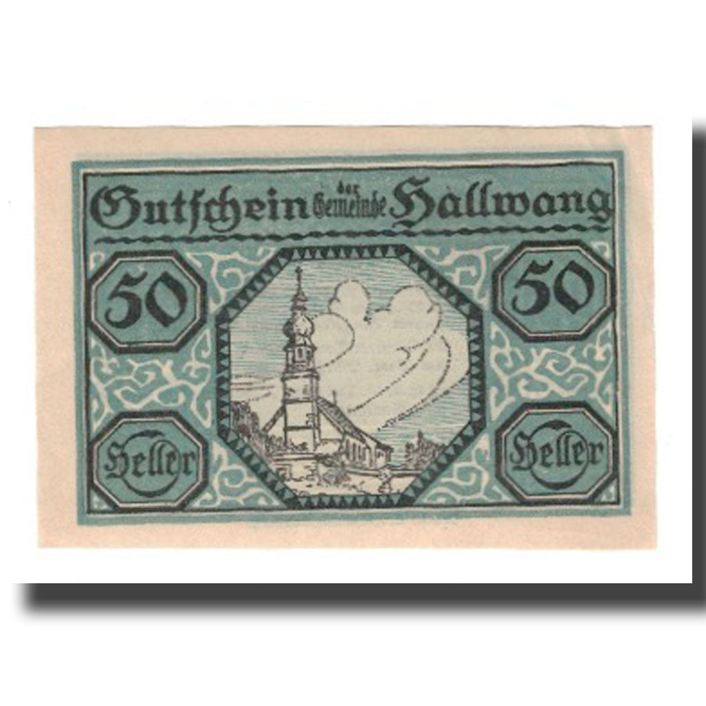Banknot, Austria, Hallwang Sbg. Gemeinde, 50 Heller, Texte, 1920, 1920-10-01