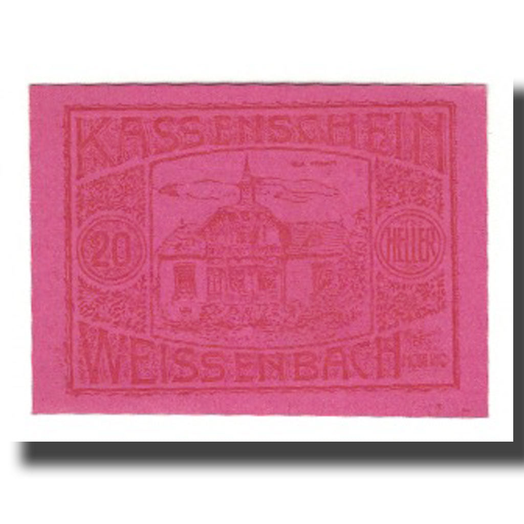 Banknote, Austria, Weissenbach bei Mödling N.Ö. Gemeinde, 20 Heller, Texte