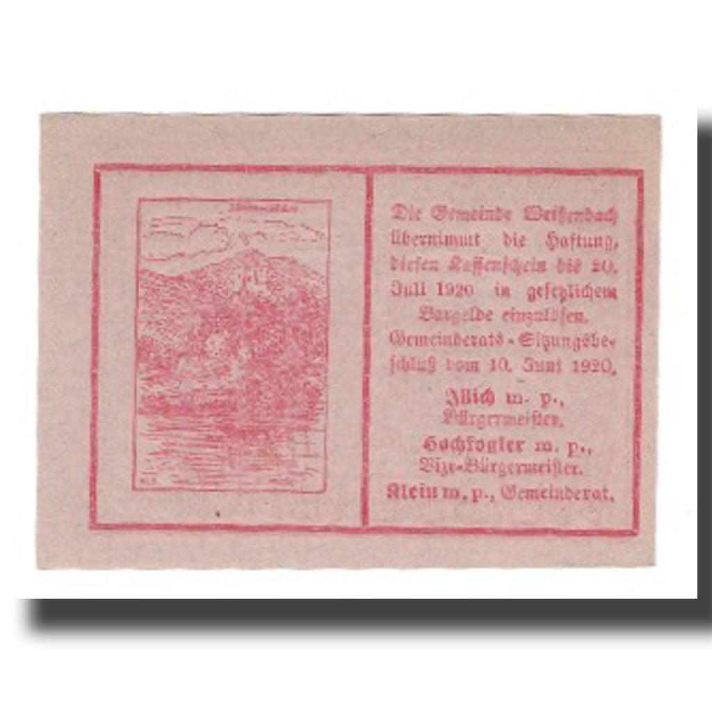 Geldschein, Österreich, Weissenbach bei Mödling N.Ö. Gemeinde, 20 Heller