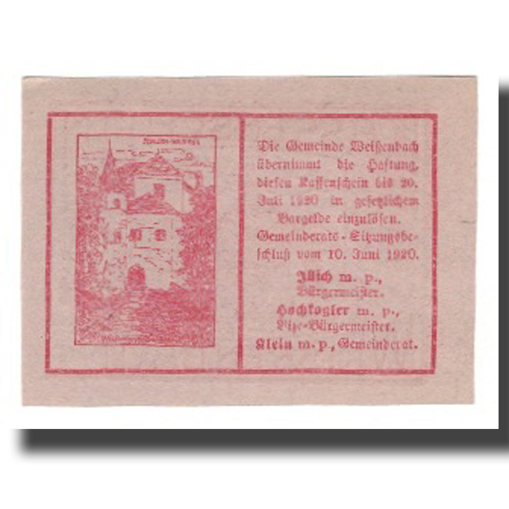 Geldschein, Österreich, Weissenbach bei Mödling N.Ö. Gemeinde, 20 Heller