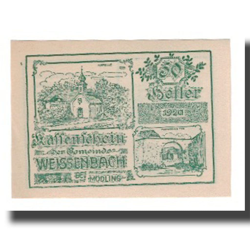 Banknot, Austria, Weissenbach bei Mödling N.Ö. Gemeinde, 50 Heller, Texte 6