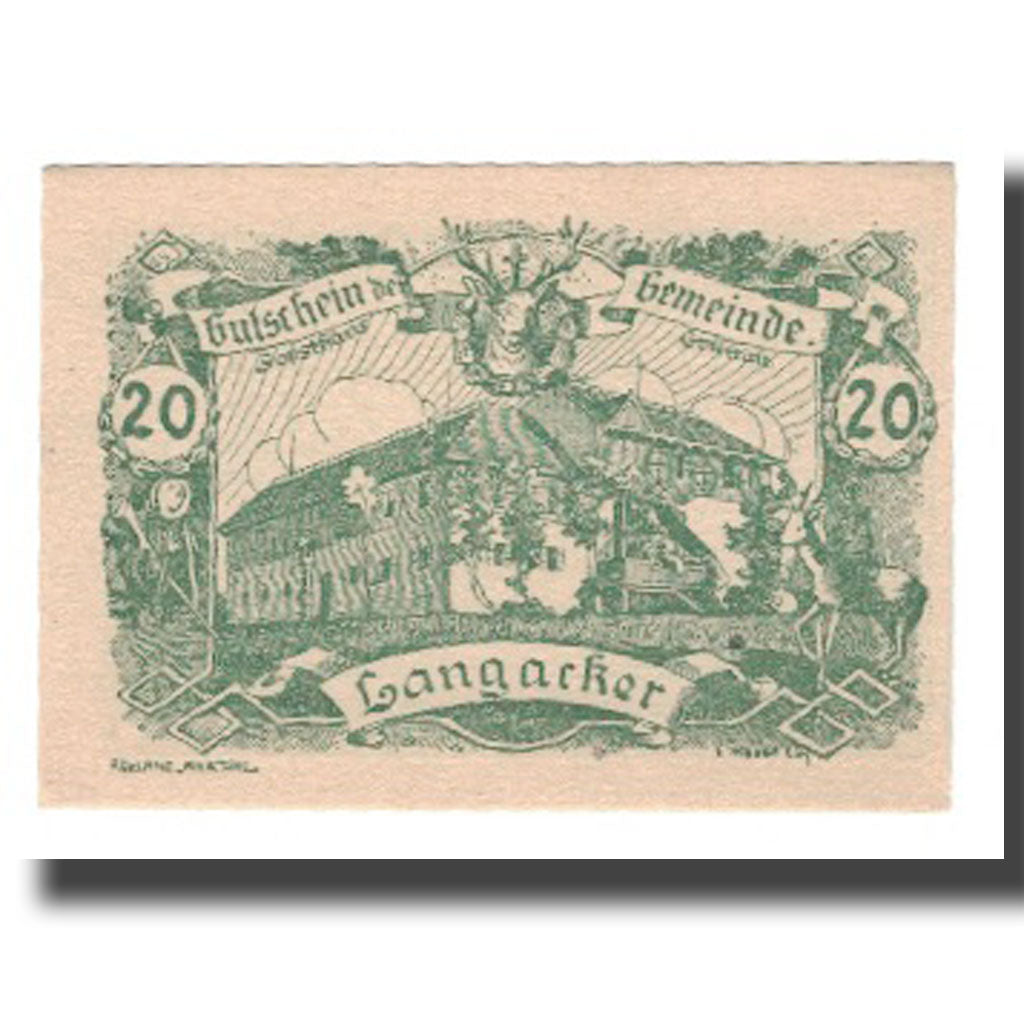 Banknote, Austria, Langacker bei Perg O.Ö. Gemeinde, 20 Heller, Texte 6, 1920