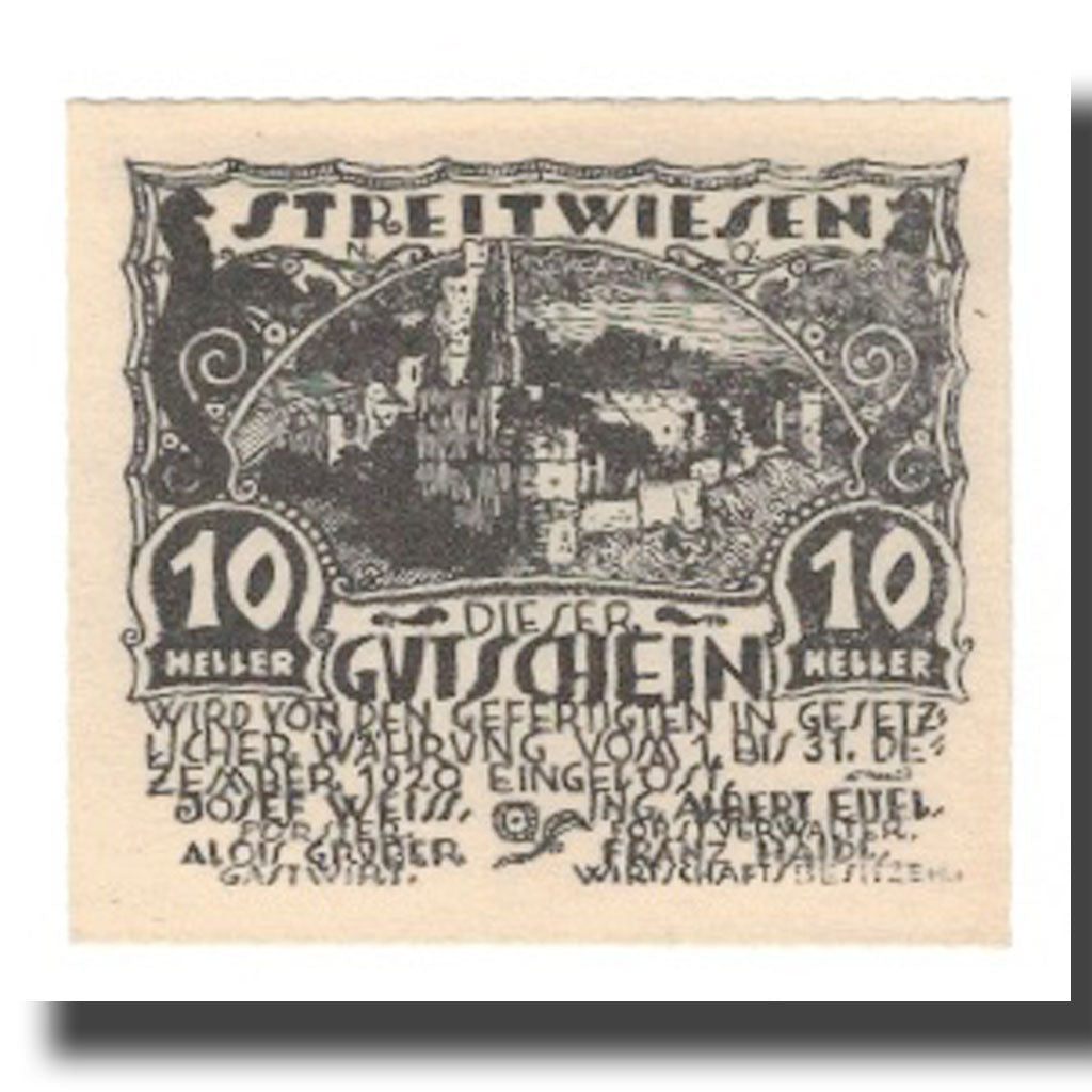 Banknote, Austria, Streitwiesen, N.Ö., Prv. Josef Weiss , Alois Gruber , Albert