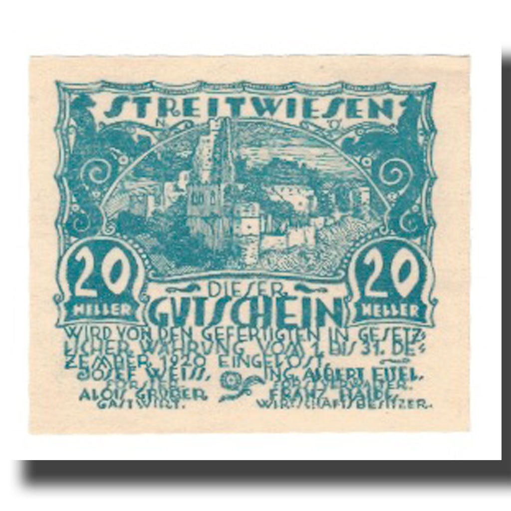 Banknote, Austria, Streitwiesen, N.Ö., Prv. Josef Weiss , Alois Gruber , Albert