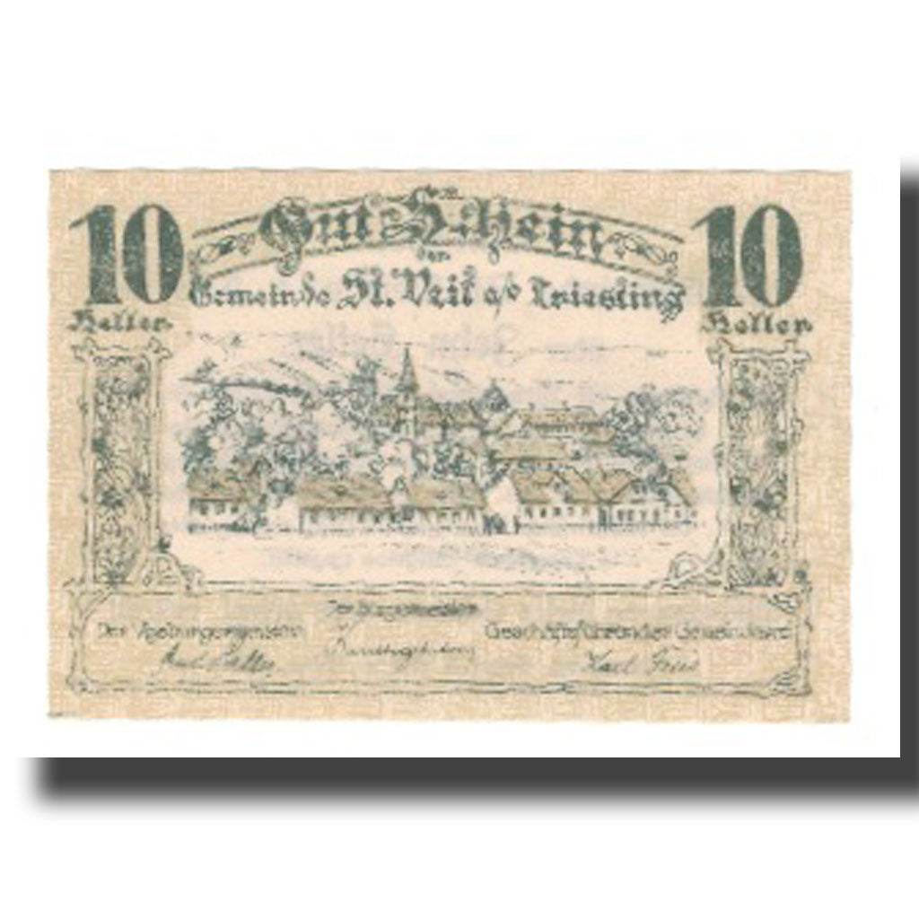 Geldschein, Österreich, St. Veit an der Triesting N.Ö. Gemeinde, 10 Heller