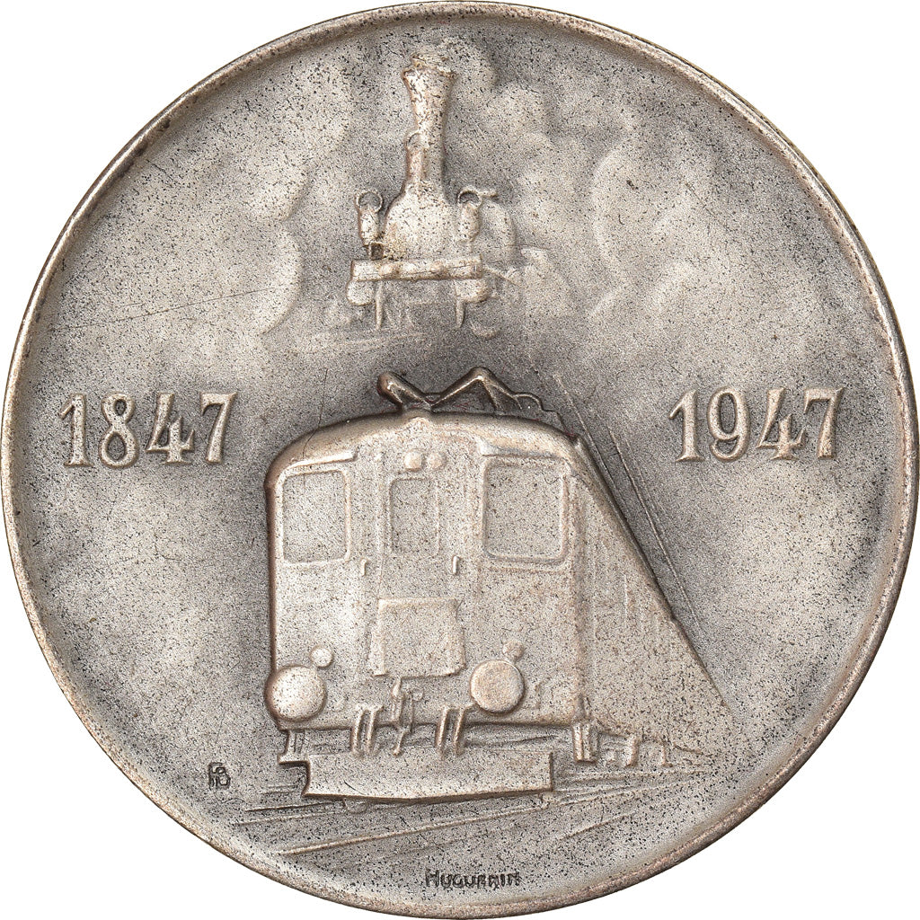 Switzerland, Medal, Centenaire des Chemins de Fer Suisses, Railway, 1947