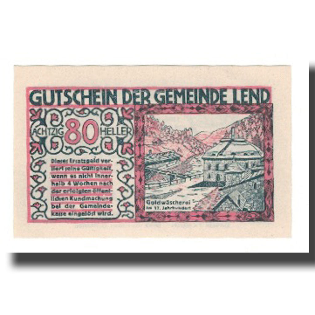 Banknote, Austria, Lend Sbg. Gemeinde, 80 Heller, Cherubins 3, 1920, AU(55-58)