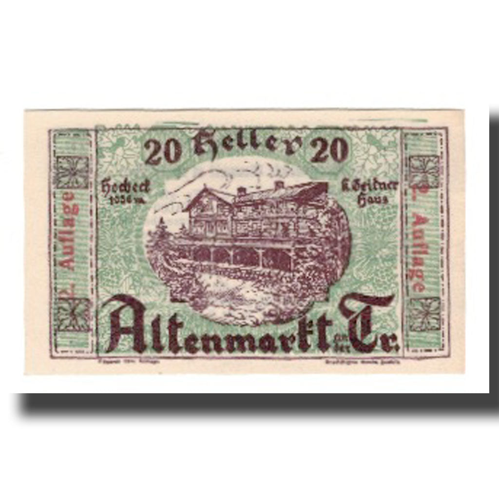 Banknote, Austria, Altenmarkt a.d. Triesting N.Ö. Markgemeinde, 20 Heller