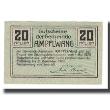 Nota, Áustria, Ampflwang O.Ö. Gemeinde, 20 Heller, Mine 1, 1920, 1920-12-31