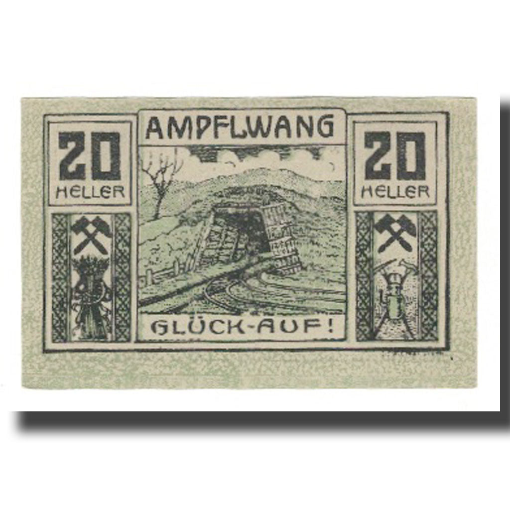 Nota, Áustria, Ampflwang O.Ö. Gemeinde, 20 Heller, Mine 1, 1920, 1920-12-31