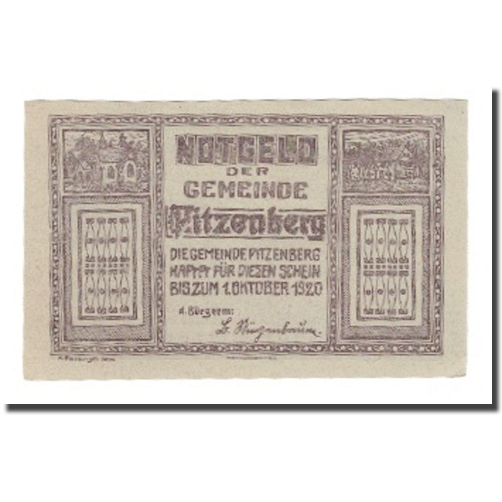 Banknote, Austria, Pitzenberg O.Ö. Gemeinde, 50 Heller, Paysan 1, 1920