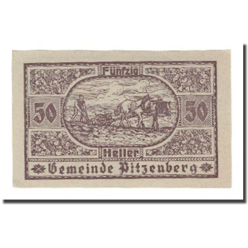 Banknote, Austria, Pitzenberg O.Ö. Gemeinde, 50 Heller, Paysan 1, 1920
