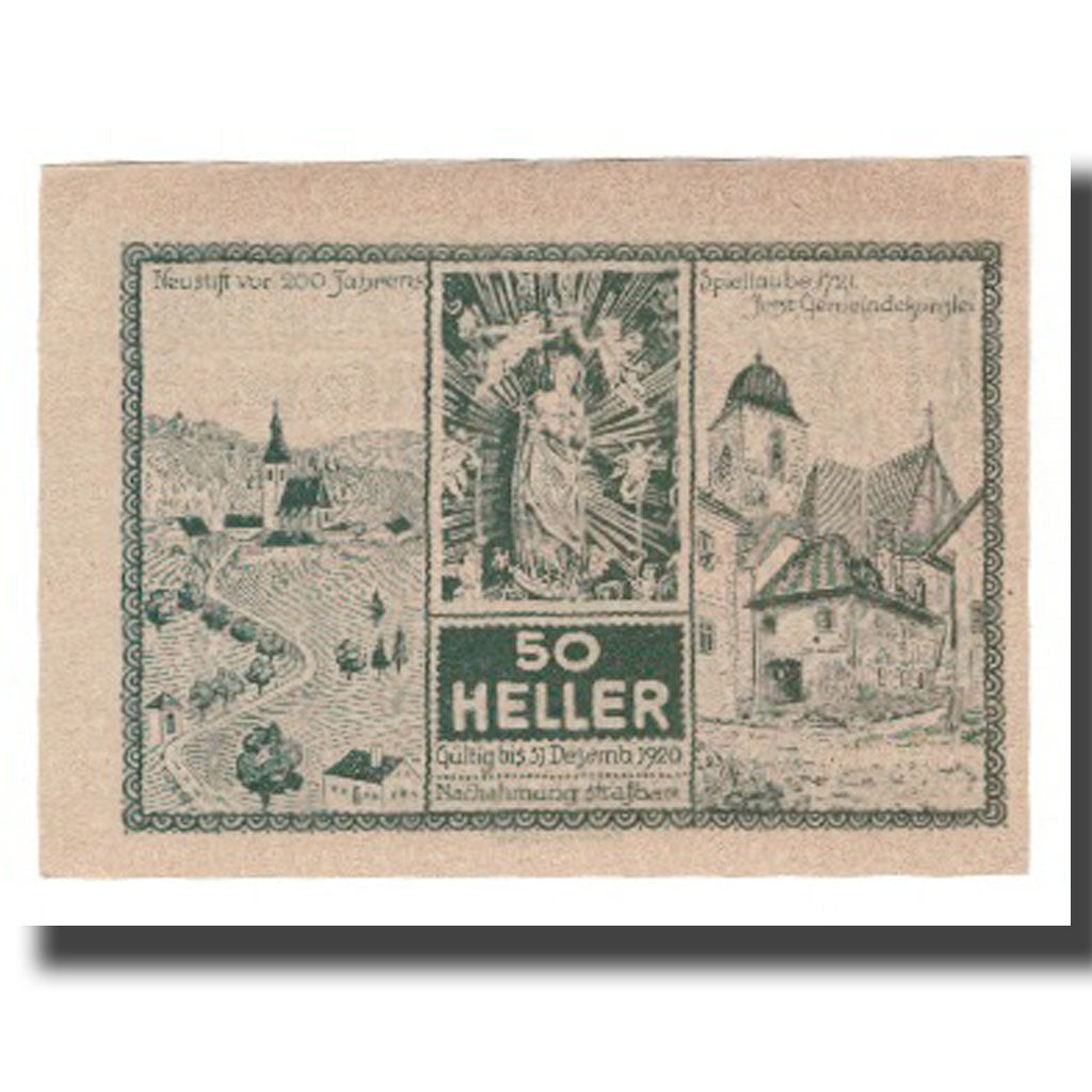 Geldschein, Österreich, Neustift O.Ö. Gemeinde, 50 Heller, paysage 2, 1920