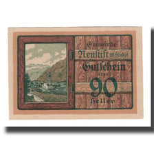Nota, Áustria, Neustift im Stubaital Tirol Gemeinde, 90 Heller, Texte 2, 1920
