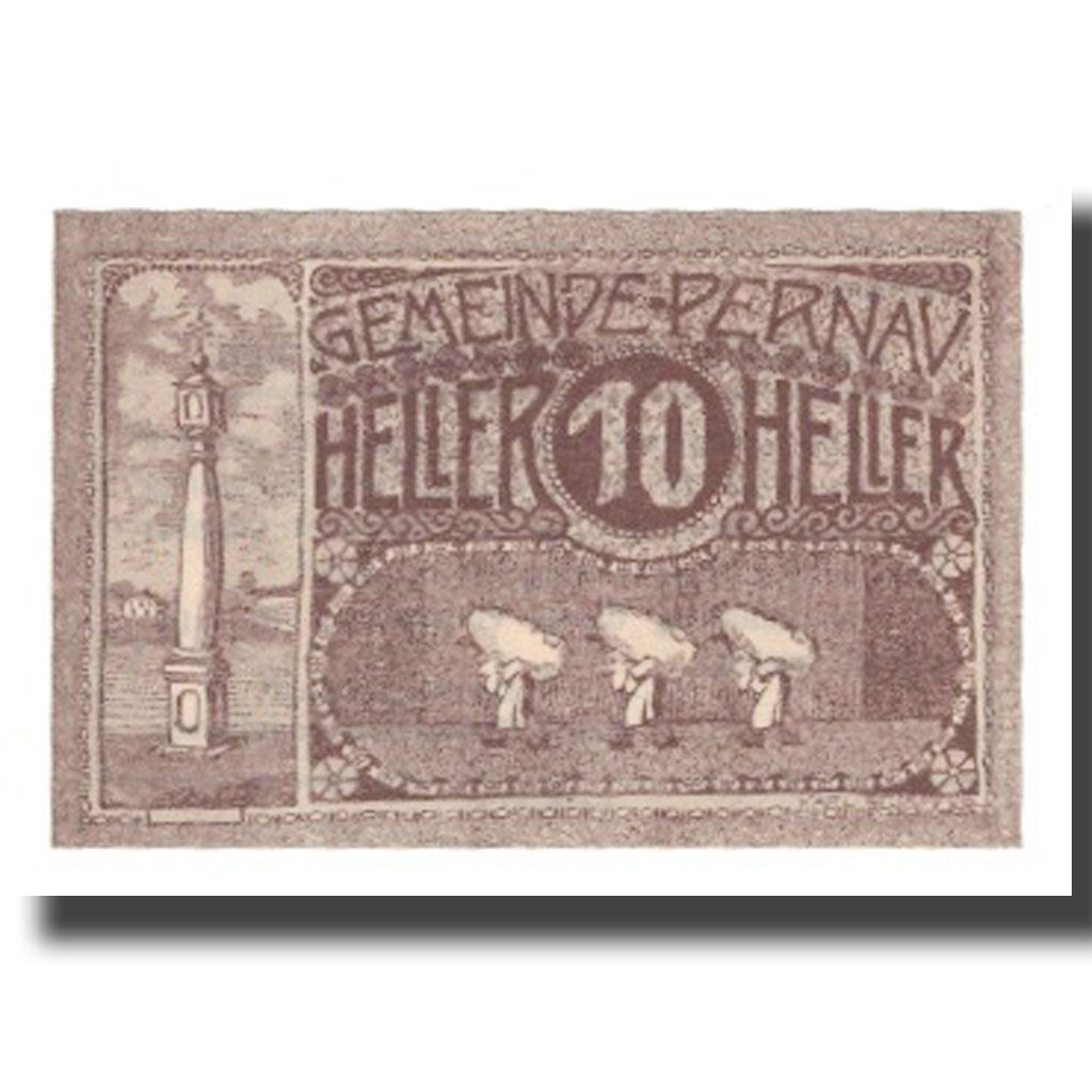 Banknot, Austria, Pernau O.Ö. Gemeinde, 10 Heller, Texte, 1920, 1920-10-31