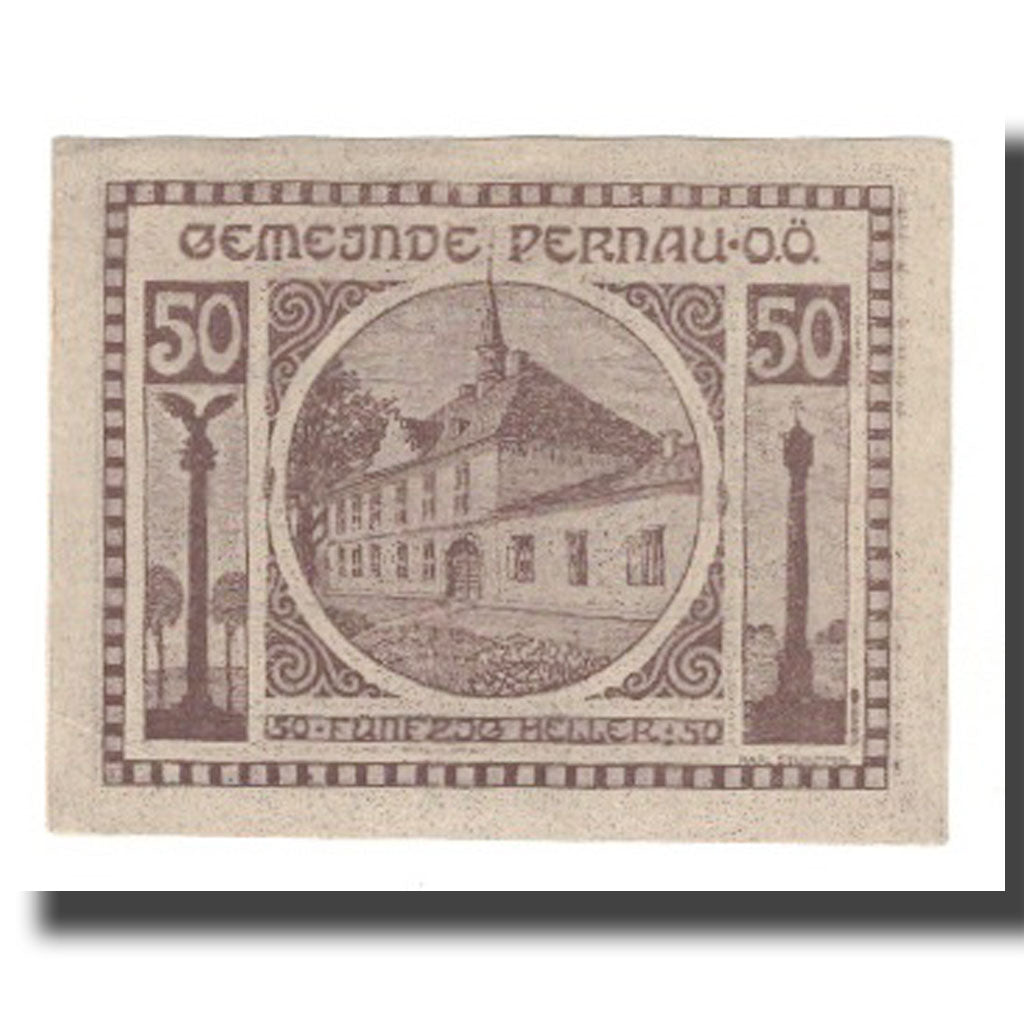 Banknot, Austria, Pernau O.Ö. Gemeinde, 50 Heller, Texte 2, 1920, 1920-10-31