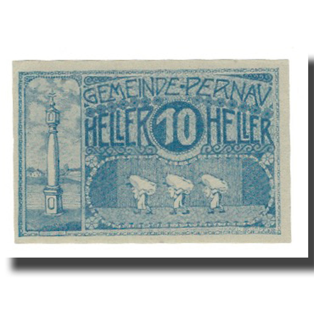 Banknot, Austria, Pernau O.Ö. Gemeinde, 10 Heller, Texte, 1920, 1920-10-31