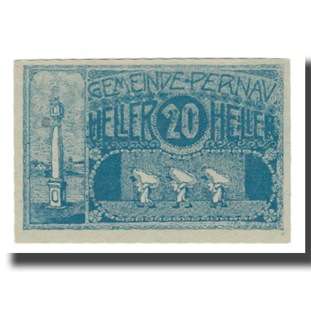 Geldschein, Österreich, Pernau O.Ö. Gemeinde, 20 Heller, texte 1, 1920