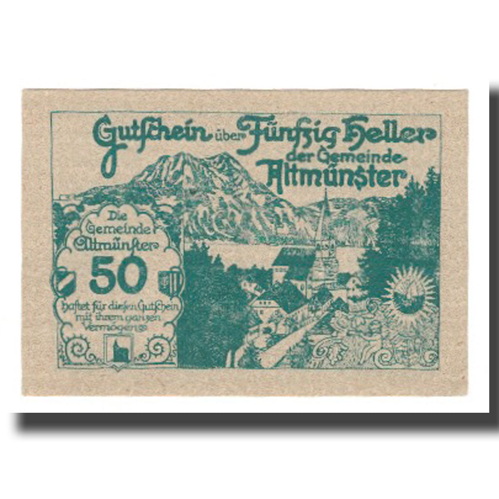 Banknote, Austria, Altmünster O.Ö. Gemeinde, 50 Heller, paysage 1, 1920