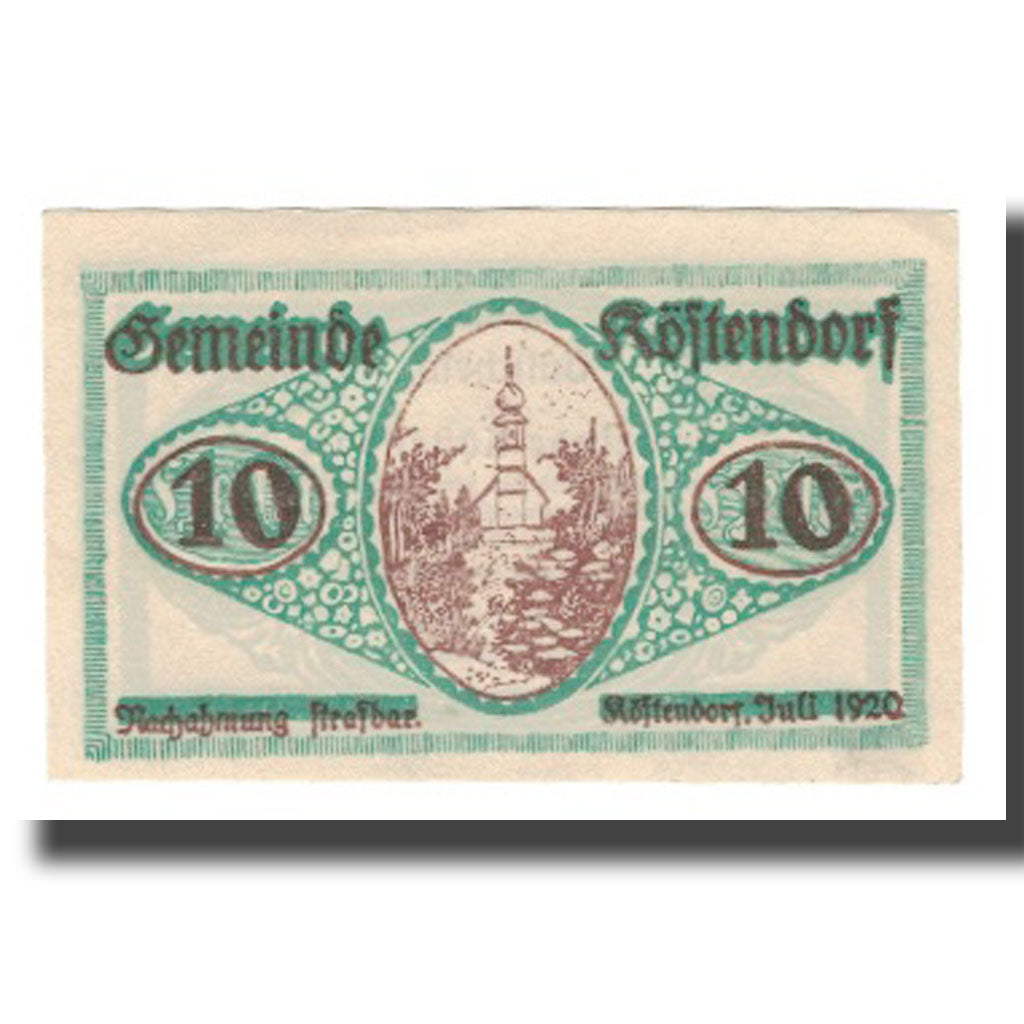 Geldschein, Österreich, Köstendorf Sbg. Gemeinde, 10 Heller, Texte, 1920