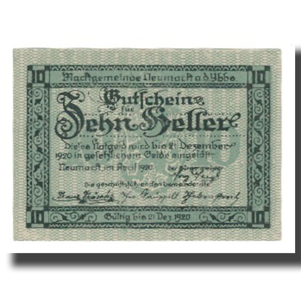Geldschein, Österreich, Neumarkt an der Ybbs N.Ö. Marktgemeinde, 10 Heller